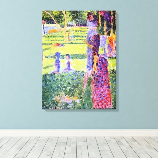 Het Paar van Georges Seurat,  Pointillisme Canvas Afdruk (Insitu (Houten vloer))