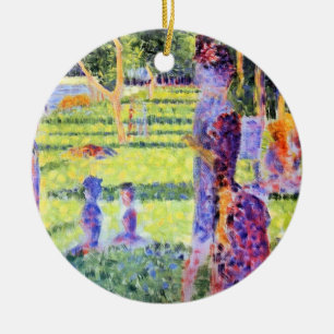 Het Paar van Georges Seurat, Vintage Pointillisme Keramisch Ornament