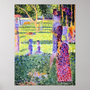 Het Paar van Georges Seurat, Vintage Pointillisme Poster