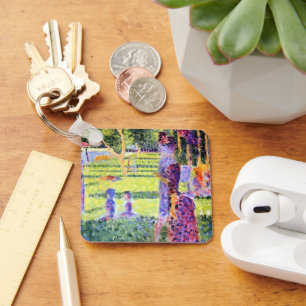 Het Paar van Georges Seurat, Vintage Pointillisme Sleutelhanger