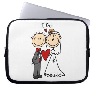 Het Paar van het huwelijk doe ik T-shirts en Gifte Laptop Sleeve