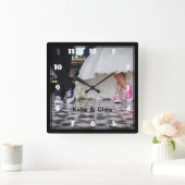 Het Paar van het huwelijk in Retro Diner van de Vierkante Klok (Huis)