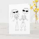 Het Paar van het Huwelijk van het strand Kaart (Gele Bloem)