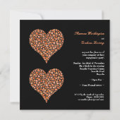 Het Paar van het verloving Roze Zwart & Oranje Kaart (Achterkant)