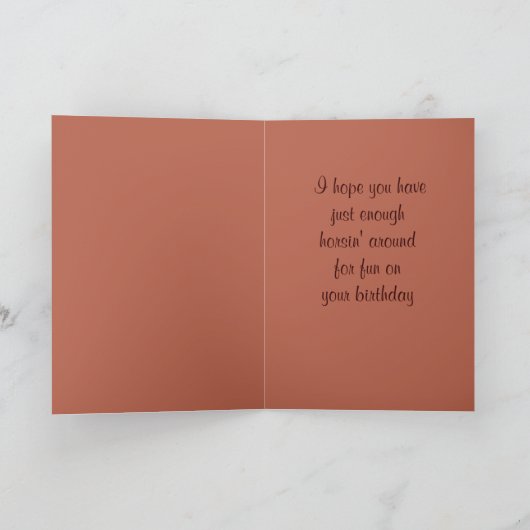 Het Paard Bday van Appie kaart-past aan Kaart (Binnen)