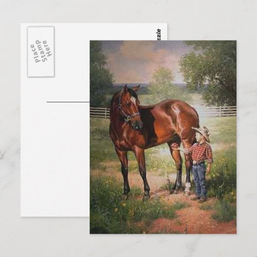 Het  paard briefkaart (Voorkant / Achterkant)