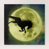 Het paard en de gele maan legpuzzel (Horizontaal)