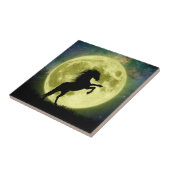 Het paard en de gele maan tegeltje (Zijkant)