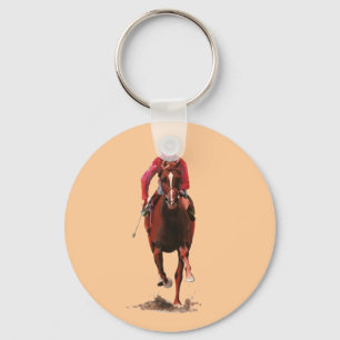 Het paard en de jockey sleutelhanger