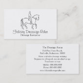 Het paard en de ruiterlogo van de dressuur visitekaartje (Voorkant / Achterkant)