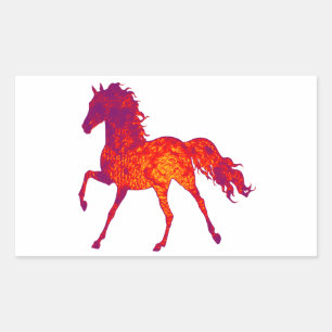 HET PAARD GALACTISCH RECHTHOEKIGE STICKER