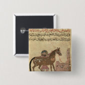 Het paard, illustratie vierkante button 5,1 cm (Voorkant /achterkant)