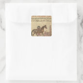 Het paard, illustratie vierkante sticker (Tas)