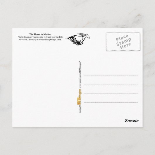 Het paard in beweging briefkaart (Achterkant)