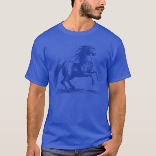 Het paard steekt zijn voorpoten grappig omhoog t-shirt (Voorkant)