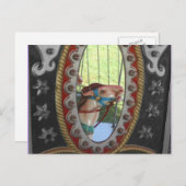 Het Paard van de carrousel in het Zwarte Witte Briefkaart (Voorkant / Achterkant)
