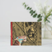 Het Paard van de carrousel op Sepia Briefkaart (Staand voorkant)