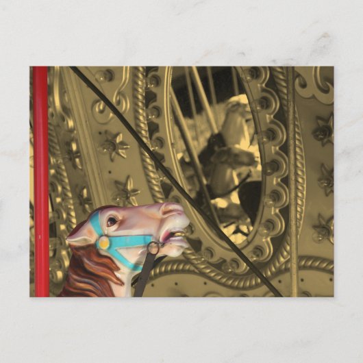 Het Paard van de carrousel op Sepia Briefkaart (Voorkant)