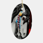 Het Paard van de carrousel op Zwart-wit Ornament (Rechts)