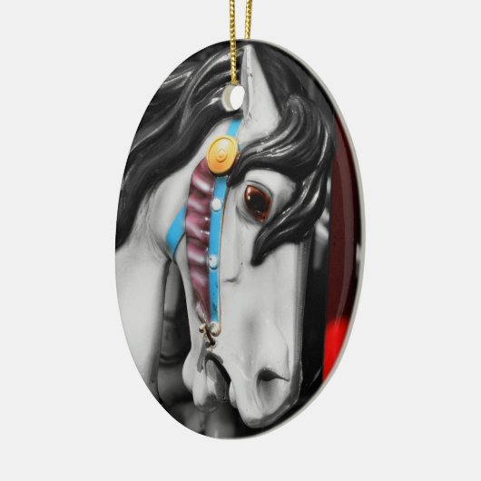 Het Paard van de carrousel op Zwart-wit Ornament (Links)