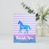 Het Paard van de waterverf op Horizontale Strepen Briefkaart (Staand voorkant)