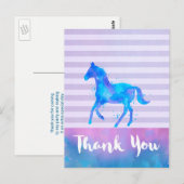 Het Paard van de waterverf op Horizontale Strepen Briefkaart (Voorkant / Achterkant)