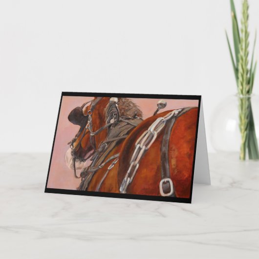 Het paard van het ontwerp in uitrustingswenskaart kaart (Voorkant)