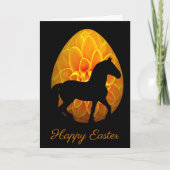 Het Paard van het silhouet en het Ei Gelukkige Kaart (Voorkant)