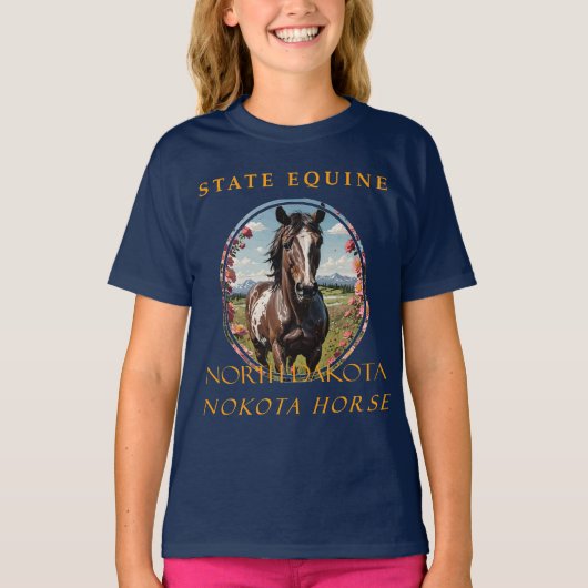 Het paard van North Dakota, de Nokota T-shirt (Voorkant)