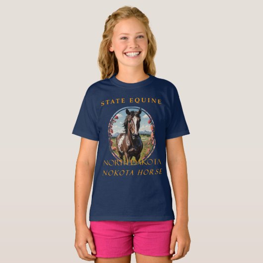 Het paard van North Dakota, de Nokota T-shirt (Voorkant volledig)