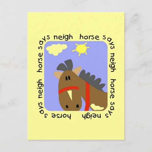 Het paard zegt T-shirts en Giften hinnik Briefkaart (Voorkant)
