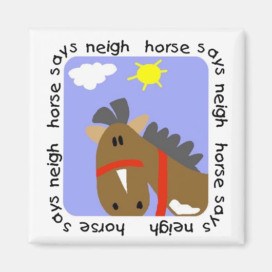 Het paard zegt T-shirts en Giften hinnik Magneet (Voorkant)