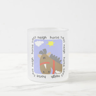 Het paard zegt T-shirts en Giften hinnik Matglas Koffiemok