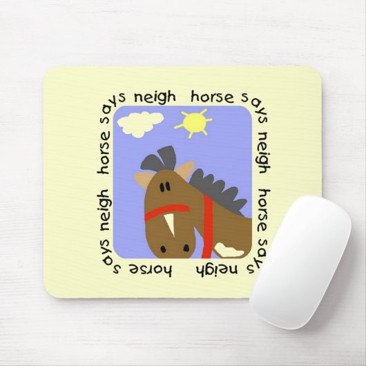 Het paard zegt T-shirts en Giften hinnik Muismat (Met muis)