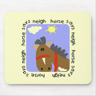 Het paard zegt T-shirts en Giften hinnik Muismat
