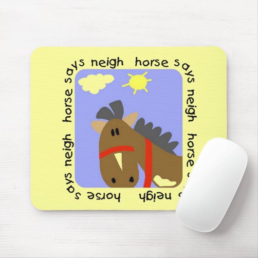 Het paard zegt T-shirts en Giften hinnik Muismat (Met muis)