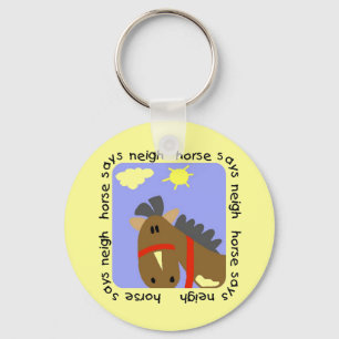 Het paard zegt T-shirts en Giften hinnik Sleutelhanger