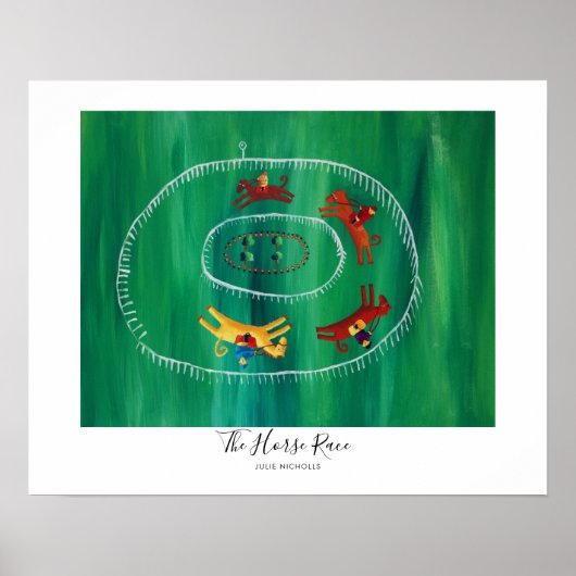 Het Paardenrennen Schilderij Poster (Voorkant)