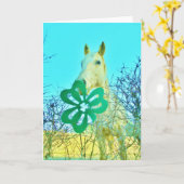 Het paardPaarden van de klaver Kaart (Gele Bloem)