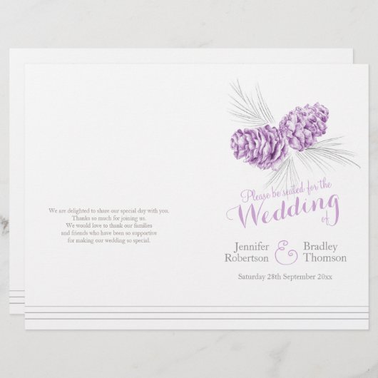 Het paars grijze winterprogramma voor grote bruilo (Voorkant / Achterkant)