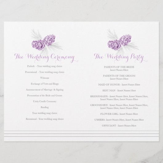 Het paars grijze winterprogramma voor grote bruilo (Achterkant)