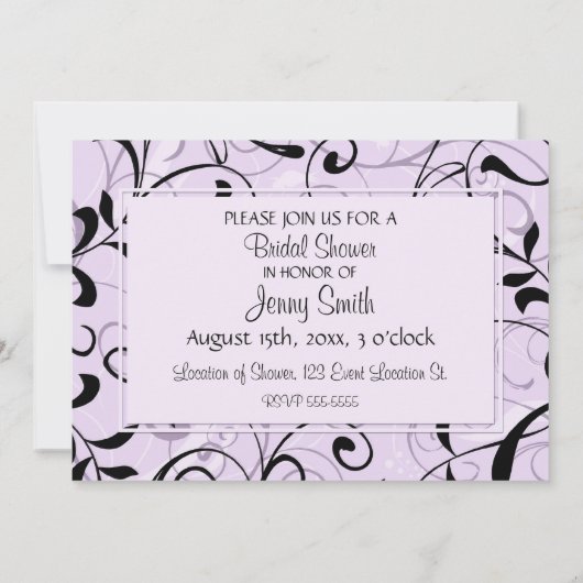 Het paars wervelt de Kaarten van de Uitnodiging (Achterkant)