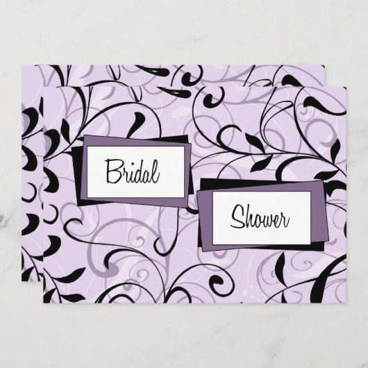 Het paars wervelt de Kaarten van de Uitnodiging (Voorkant / Achterkant)