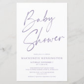 Het Paarse Baby shower van de Lavender van de begr (Voorkant)