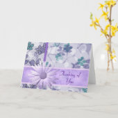 Het paarse bloemdruk Denken aan u Kaart (Gele Bloem)