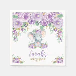 Het paarse Bloemen Leuke Meisje van het Baby van Servet