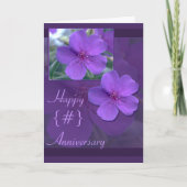 Het paarse BloemenJubileum van de Elegantie Kaart (Voorkant)