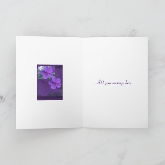 Het paarse BloemenJubileum van de Elegantie Kaart (Binnen)