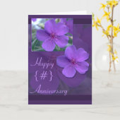 Het paarse BloemenJubileum van de Elegantie Kaart (Gele Bloem)