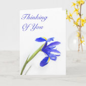 Het paarse Denken van de Bloem van de Iris aan u Kaart (Gele Bloem)